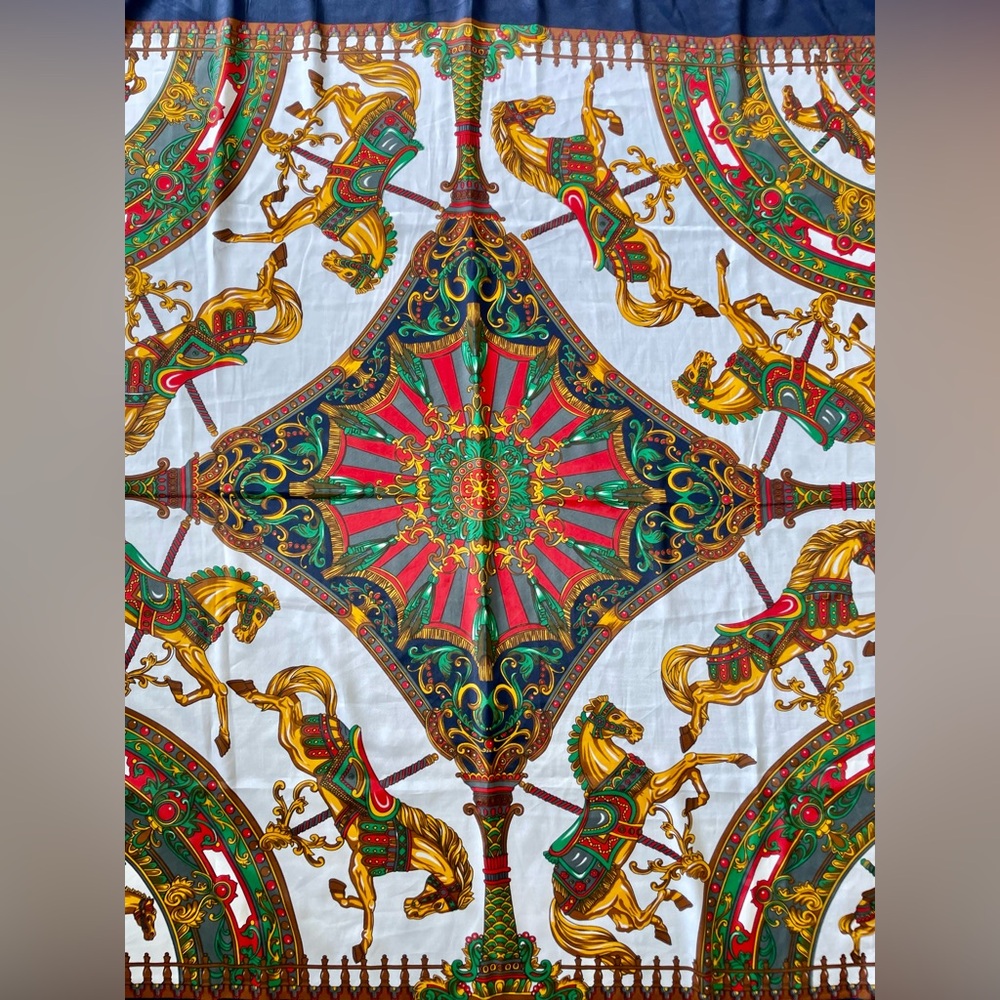 Hermes Paris 100% Silk Scarf with Carousel Horse Pattern - Picture 7 of 12